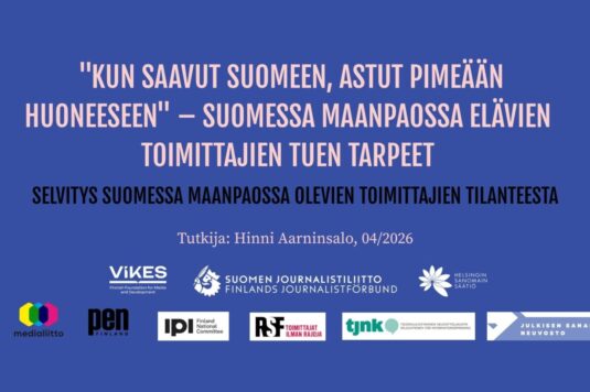 suomessa-maanpaossa-elavien-toimittajien-tuen-tarpeet-banneri "Kun saavut Suomeen, astut pimeään huoneeseen" - Suomessa maanpaossa elävien toimittajien tuen tarpeet.